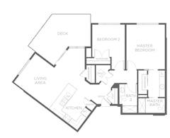 Oak - Two Bedroom floorplan image
