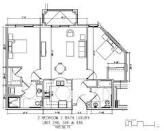 2BR 2B Luxury Unit 246 floorplan image