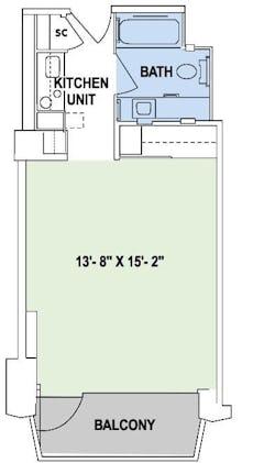 The Studio Apartment floorplan image