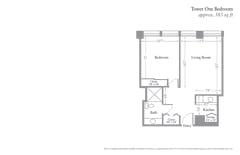 The Tower One Bedroom floorplan image