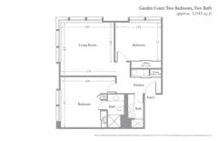The Garden Court Two Bedroom, Two Bath floorplan image
