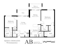 The Expanded Two Bedroom Apartment (AB) floorplan image