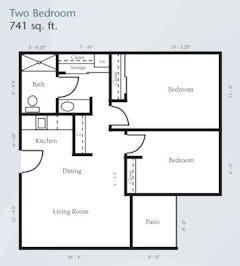 2 Bed with  floorplan image