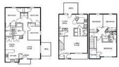 Three Bedroom - Townhome floorplan image