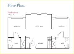 2BR 2B- 685 sq ft floorplan image