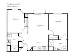 Two Bedroom C2 floorplan image