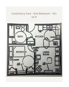 Canterbury East - One Bedroom floorplan image
