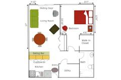 Terrace Apartments - One Bedroom floorplan image