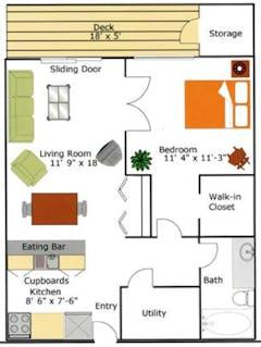 The Lane - One Bedroom floorplan image
