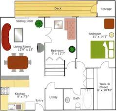 The Lane - Two Bedroom floorplan image