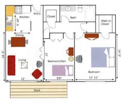 Buildings D, E - Two Bedroom floorplan image