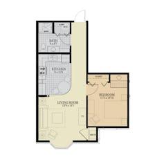 One Bedroom D floorplan image