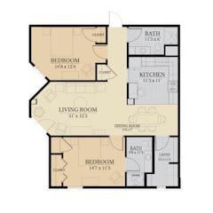 Two Bedroom M floorplan image
