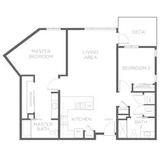 Maple - Two Bedroom floorplan image