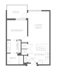 Birch - One Bedroom floorplan image