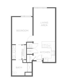 Cottonwood - One Bedroom floorplan image