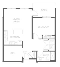 Fir - One Bedroom floorplan image