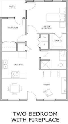 Two Bedroom with Fireplace floorplan image