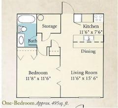 One-Bedroom floorplan image