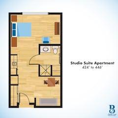  Studio Suite Apartment floorplan image