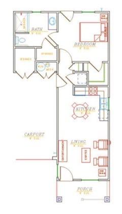 Deluxe 1 Bedroom floorplan image