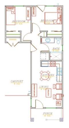 2 Bedroom floorplan image