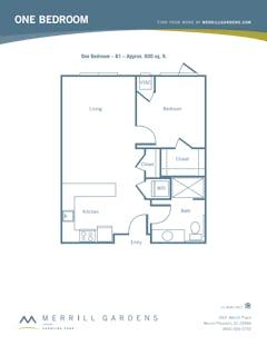 One Bedroom - B1 floorplan image