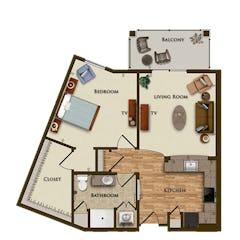 Independent Living - 1 Bedroom floorplan image