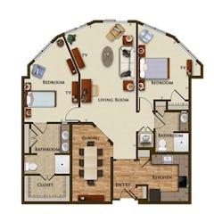 Independent Living - 2 Bedroom floorplan image