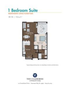 1 Bedroom Suite floorplan image