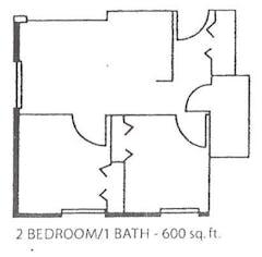 Two Bed | One Bath floorplan image