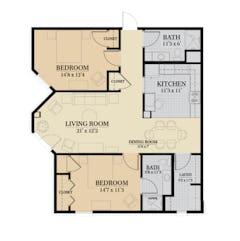 2 Bedroom  floorplan image