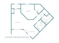 Cottage 1 Bedroom-CB01 floorplan image