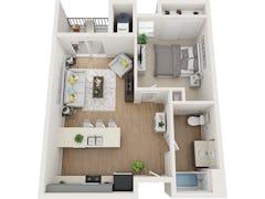 1 Bedroom B floorplan image