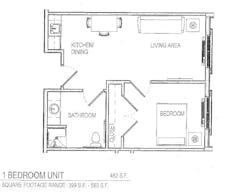 1 Bedroom Unit floorplan image