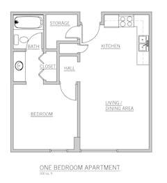 One Bedroom Apartment floorplan image