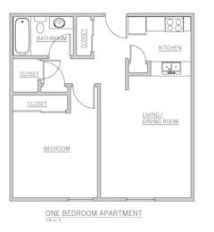 1 Bed - Option 1 floorplan image