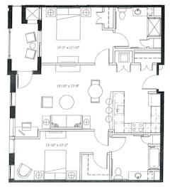 The Strathmore Apt 1412 floorplan image
