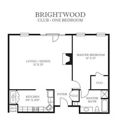The Club - One Bedroom floorplan image
