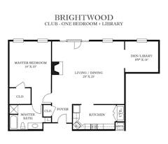 The Club - One Bedroom + Library floorplan image
