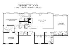 The Lawn - Two Bedroom + Library floorplan image