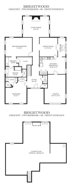 The Crescent - Two Bedroom + SR - Front Entrance floorplan image