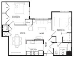 Two Bedroom B floorplan image