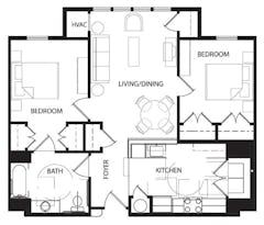 Two Bedroom C floorplan image