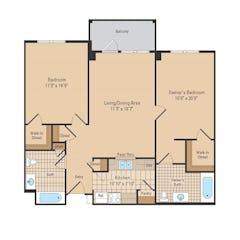 Two Bedroom floorplan image