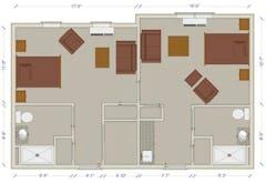 2Bedrooms with 2bath floorplan image
