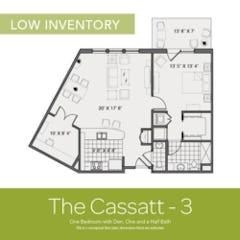 The Cassat-3. 1BR+Den floorplan image