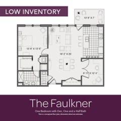 The Faulkner. 1BR+Den floorplan image