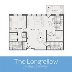 The Longfellow. 1BR+Den floorplan image