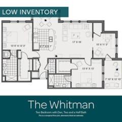 The Whitman. 2BR+Den floorplan image